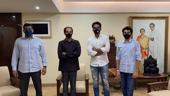 Sonu Sood met CM Uddhav Thackeray and Aditya Thackeray at Matoshree in Mumbai.