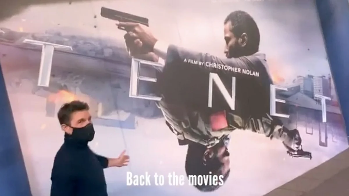 Tom Cruise visits the theatre to watch Tenet. 