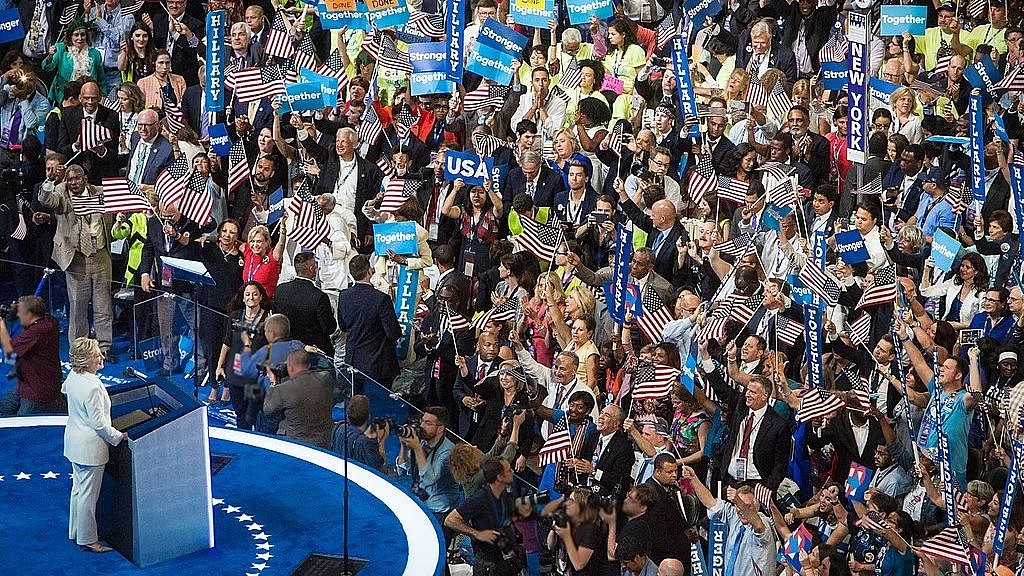 Democratic National Convention, in 2016, where Hillary Clinton became the first female presidential nominee of a major party in the United States.