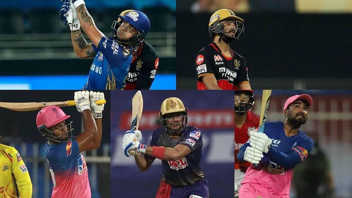 Clockwise from Top Left: Ishan Kishan (MI), Devdutt Padikkal (RCB), Rahul Tewatia (RR), Shubman Gill (KKR) and Sanju Samson (RR) have impressed everyone with their performances
