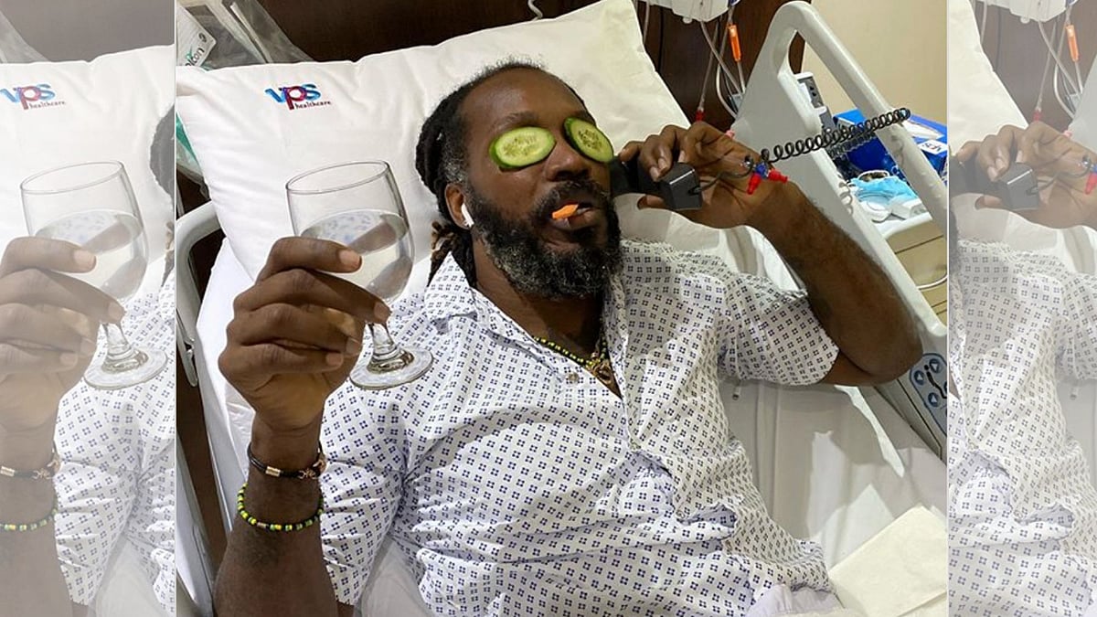 Chris Gayle posted a video on his Instagram where he seemed to be sitting in a hospital room.