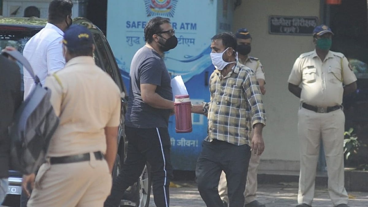Anurag Kashyap at the Versova Police station.