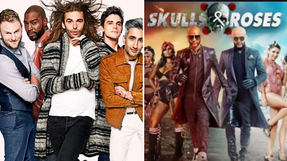 Posters of Queer Eye and Skulls & Roses.