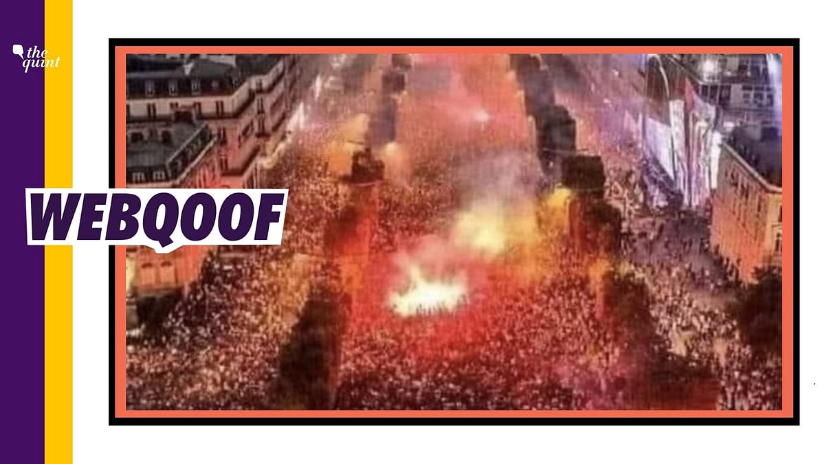 The image is actually of France celebrating its win against Croatia in the Russia 2018 FIFA World Cup.