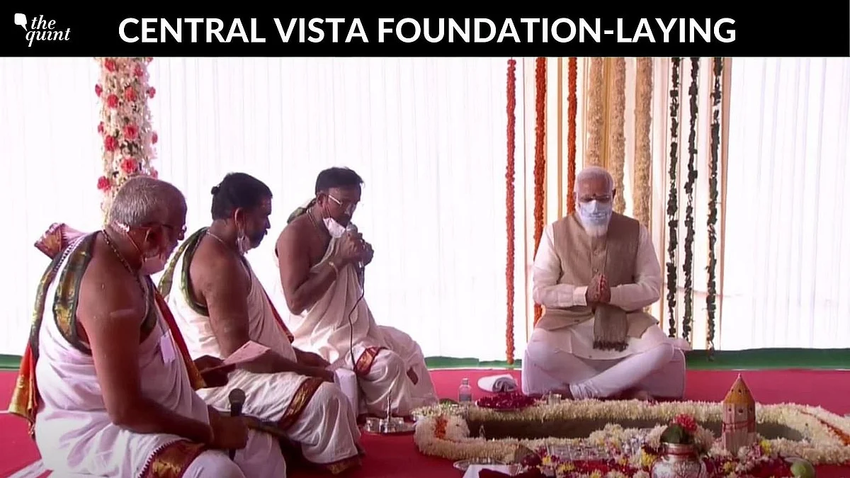 PM Modi  performed the ground-breaking ceremony for the new parliament building in New Delhi.&nbsp;