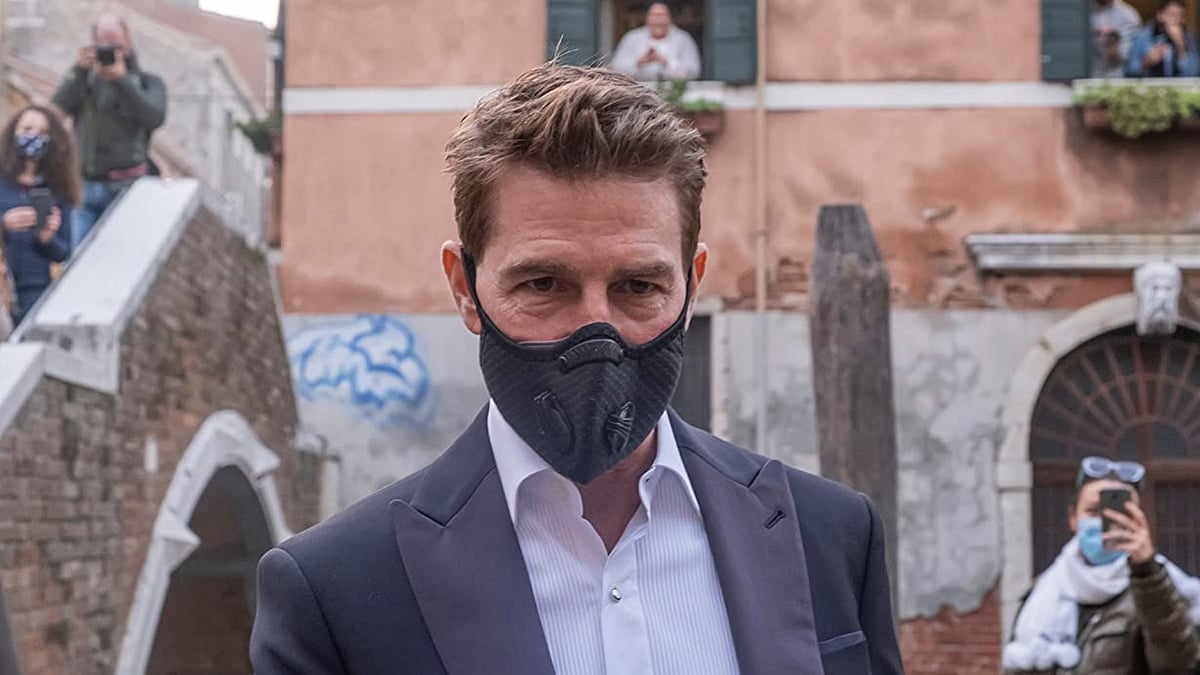Tom Cruise on the set of <i>Mission: Impossible 7</i>.