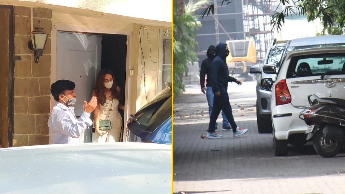 Natasha Dalal, Varun Dhawan leave for Alibaug for their wedding.