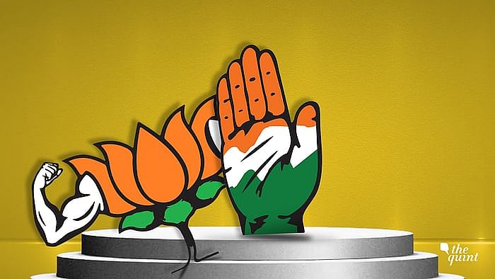 Image of BJP & Congress symbols used for representational purposes.