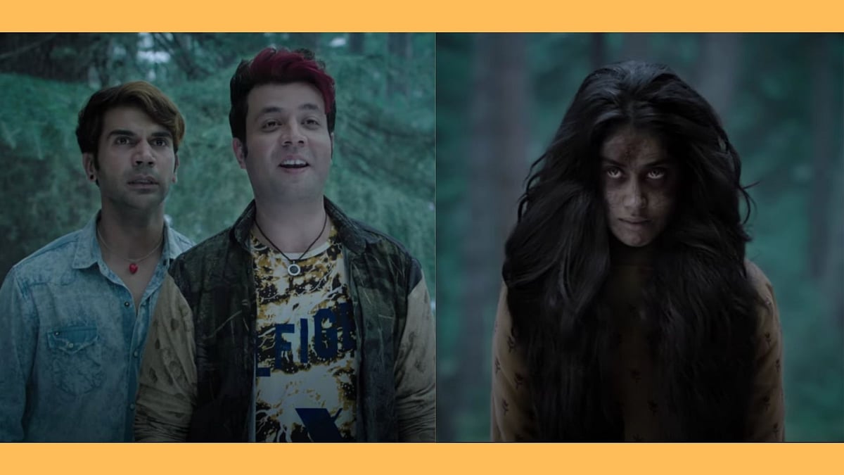 Rajkummar Rao, Varun Sharma and Janhvi in <i>Roohi.</i>