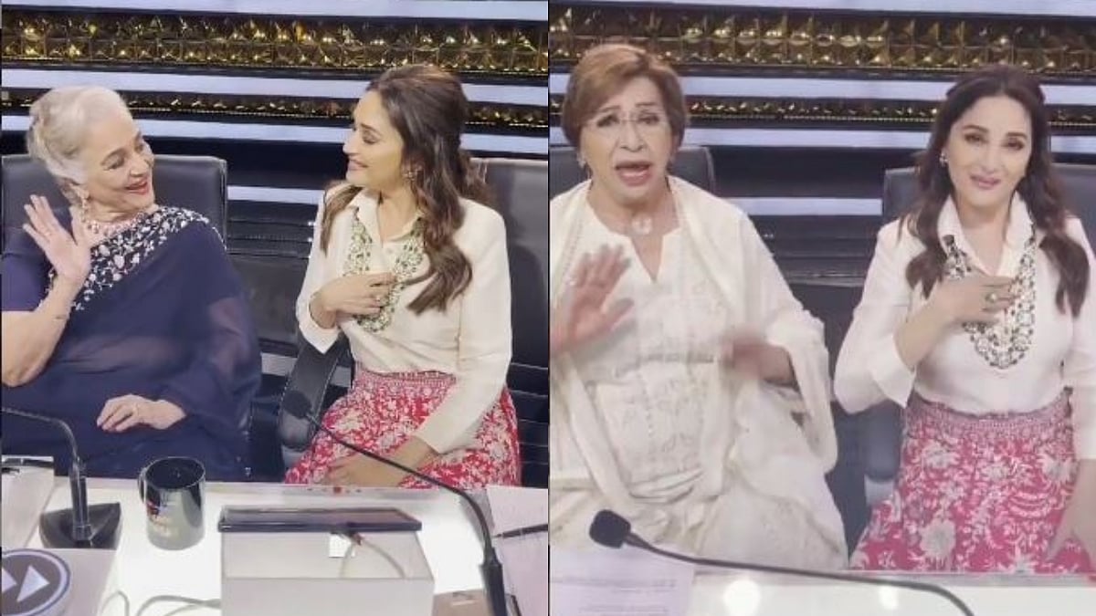 <div class="paragraphs"><p>Madhuri Dixit with Asha Parekh (left) and Helen</p></div>