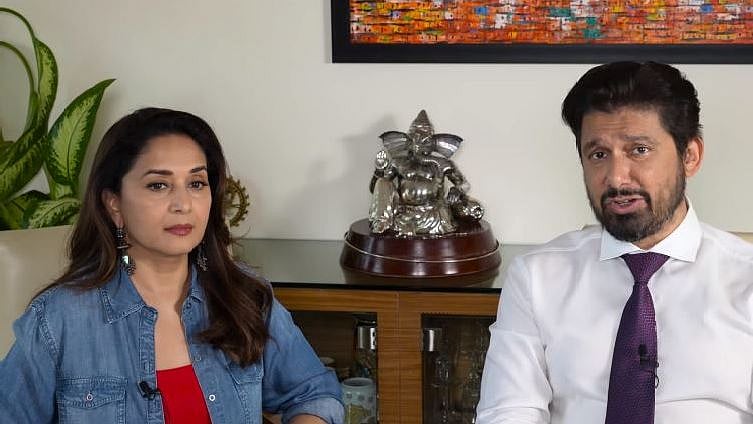 <div class="paragraphs"><p>Madhuri Dixit and husband Dr. Shriram Nene in the awareness video</p></div>