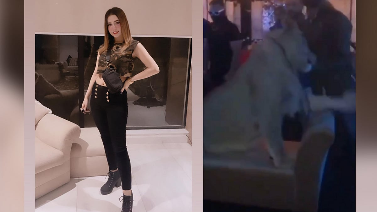 <div class="paragraphs"><p>Left, Susan Khan; Right, Lions at her birthday party</p></div>