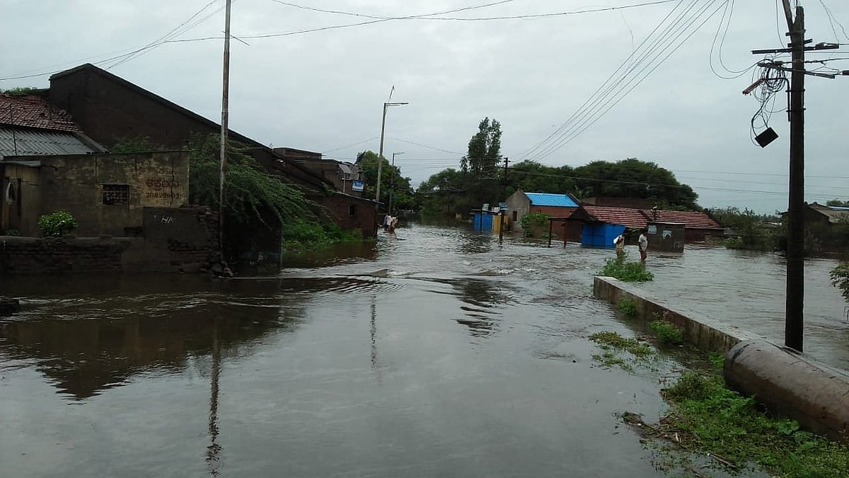A flood-affected village in Raichur, Karnataka.