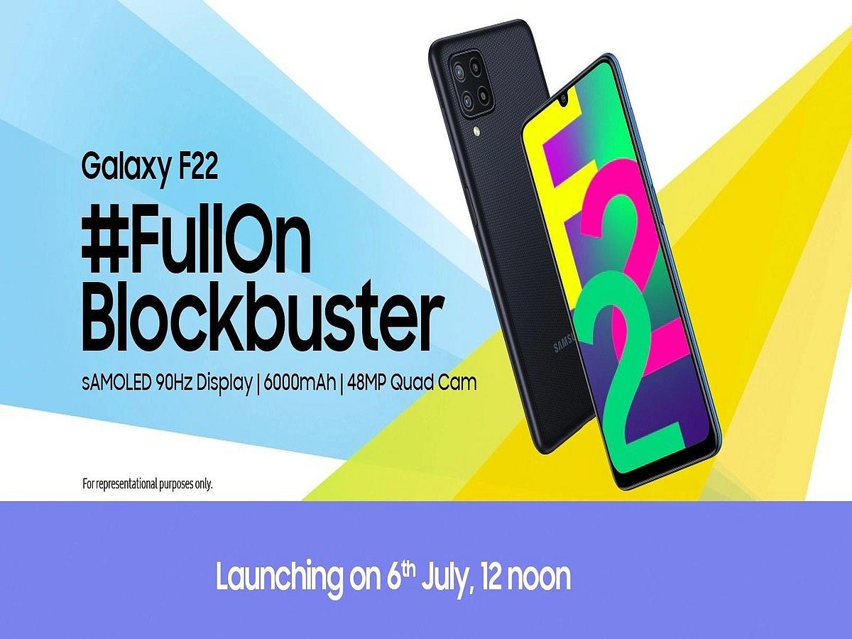 <div class="paragraphs"><p>Samsung Galaxy F22 will be launched on Tuesday, 6 July.</p></div>