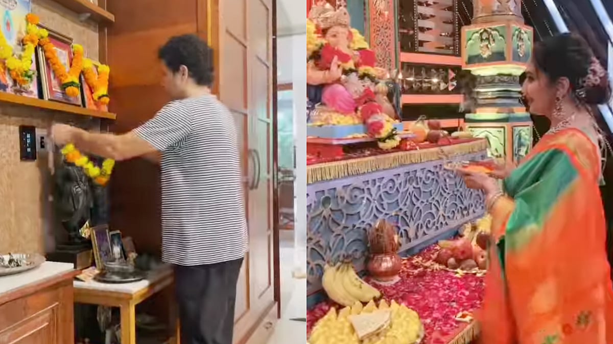 <div class="paragraphs"><p>Sachin Tendulkar, Madhuri Dixit celebrate Ganesh Chaturthi.</p></div>