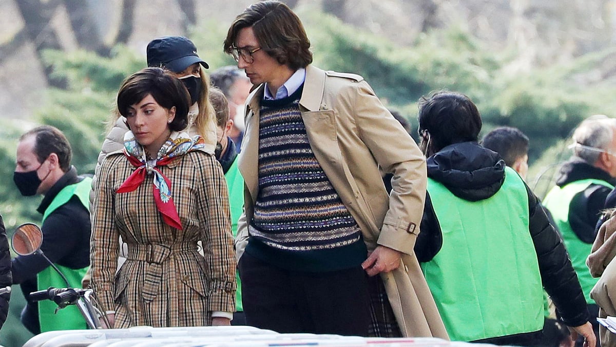 <div class="paragraphs"><p>Lady Gaga and Adam Driver on the sets of <em>House of Gucci</em>.</p></div>