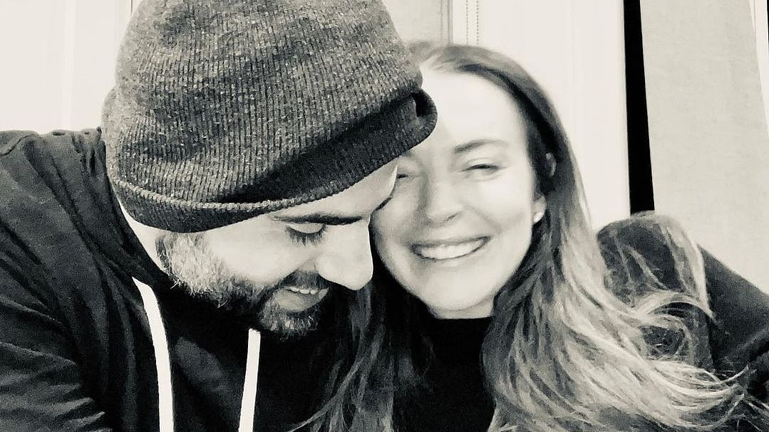 <div class="paragraphs"><p>Lindsay Lohan with fiancé Bader Shammas.</p></div>
