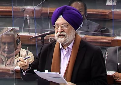<div class="paragraphs"><p>New Delhi: Union Minister Hardeep Singh Puri speaks in Lok Sabha, during the ongoing Budget Session of Parliament, in New Delhi on Thursday, February 10, 2022. </p></div>