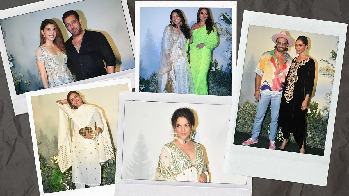 <div class="paragraphs"><p>Salman Khan, Huma Qureshi, Sonakshi Sinha, Ranveer Kapoor, Deepika Padukone, Tabu, and Kangana Ranaut at the Eid party.</p></div>