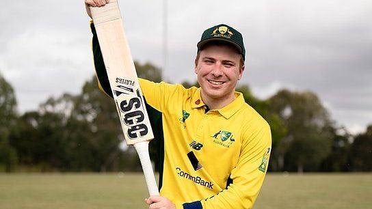 <div class="paragraphs"><p>Steffan Nero celebrates his triple century.</p></div>