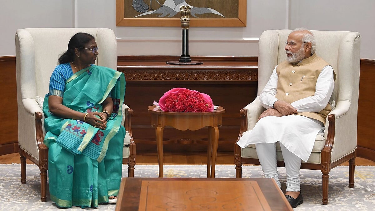 <div class="paragraphs"><p>NDA Presidential candidate Droupadi Murmu with Prime Minister Narendra Modi in New Delhi on Thursday, 23 June.</p></div>