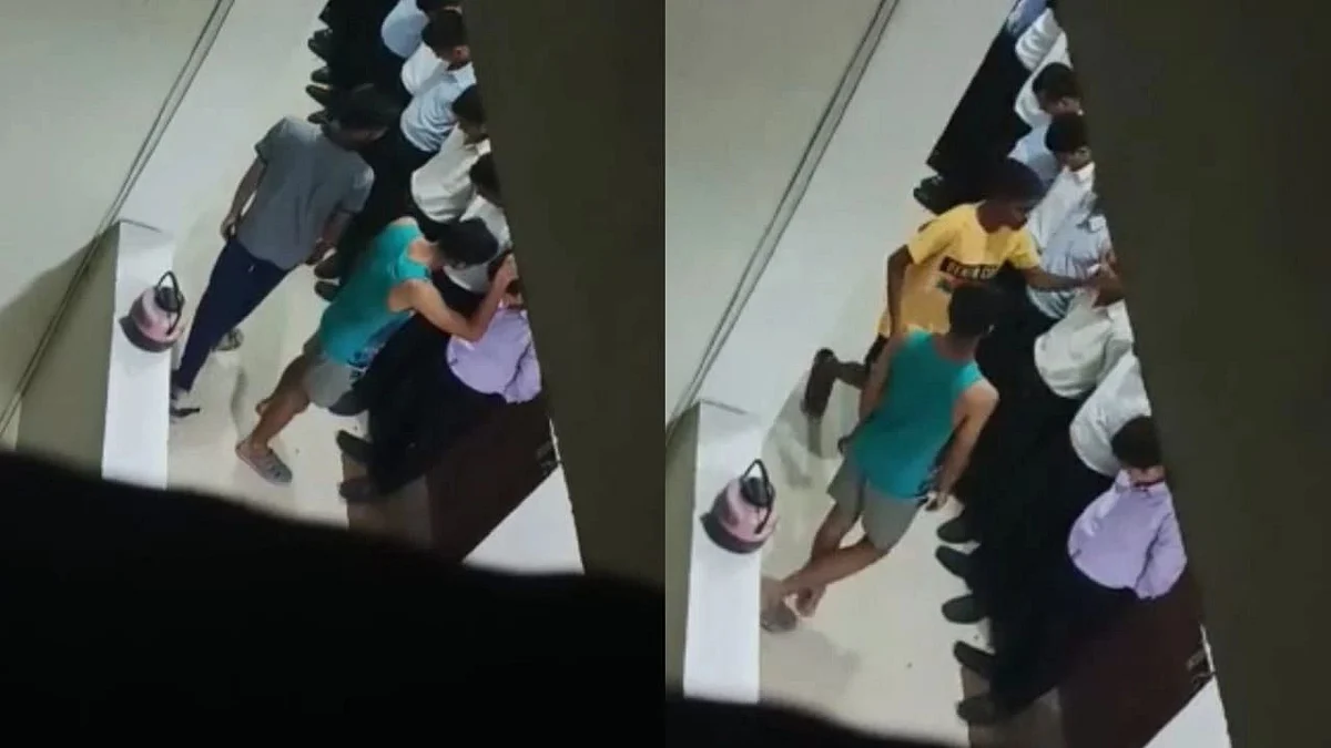 <div class="paragraphs"><p>The video shows more than eight junior students standing in line with their heads bowed down, while senior students slap them one after another.</p></div>