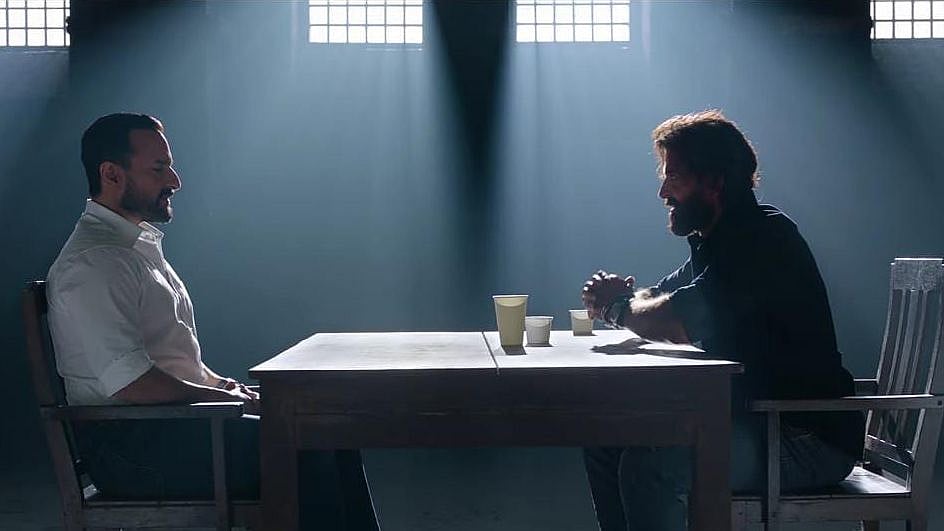<div class="paragraphs"><p>Saif Ali Khan and Hrithik Roshan in and as 'Vikram Vedha'.&nbsp;</p></div>