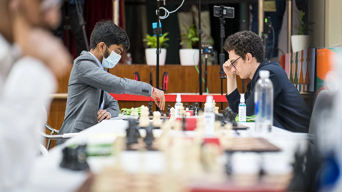 <div class="paragraphs"><p>Sixteen-year-old Grandmaster (GM) D Gukesh at 2022 Chess Olympiad.</p></div>