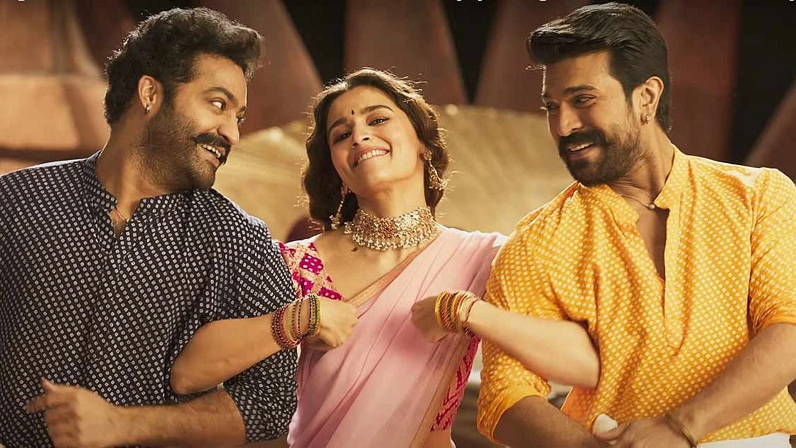 <div class="paragraphs"><p>Alia Bhatt, Ram Charan &amp; Jr NTR in <em>RRR</em>.</p></div>