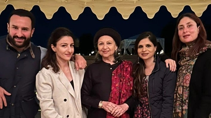 <div class="paragraphs"><p>Saif, Kareena, Soha &amp; Saba Celebrate Sharmila Tagore's birthday.</p></div>