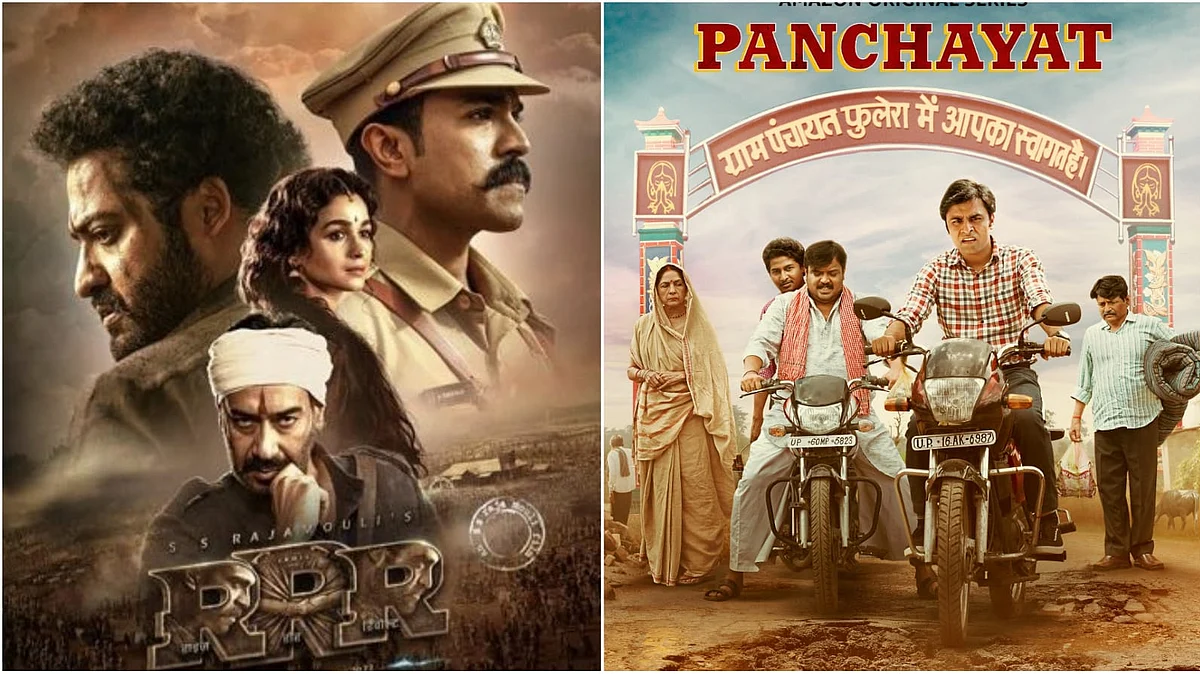 <div class="paragraphs"><p>Posters of<em> RRR</em> and<em> Panchayat.</em></p></div>
