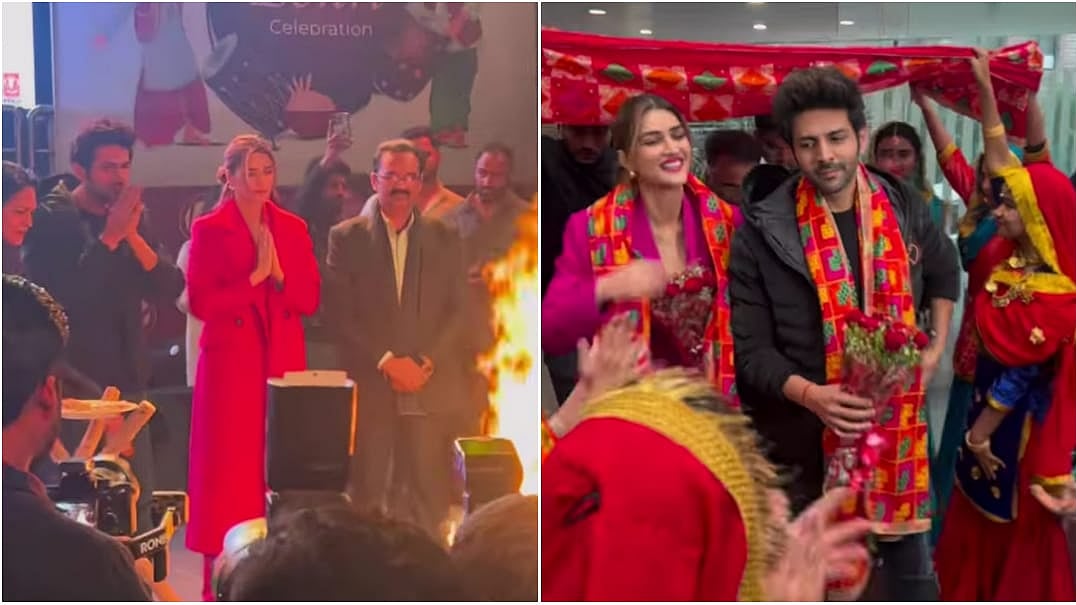 <div class="paragraphs"><p><em>Shehzada</em> actors Kartik Aaryan and Kriti Sanon celebrate Lohri in Punjab.</p></div>