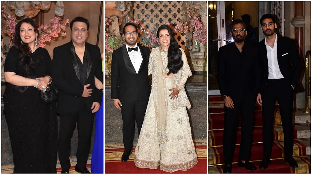 <div class="paragraphs"><p>Govinda, Suniel Shetty and others attend Raveena Taurani's wedding reception.</p></div>