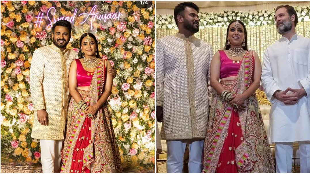 <div class="paragraphs"><p>Rahul Gandhi at Swara Bhasker-Fahad Ahmad's wedding reception in Delhi.</p></div>