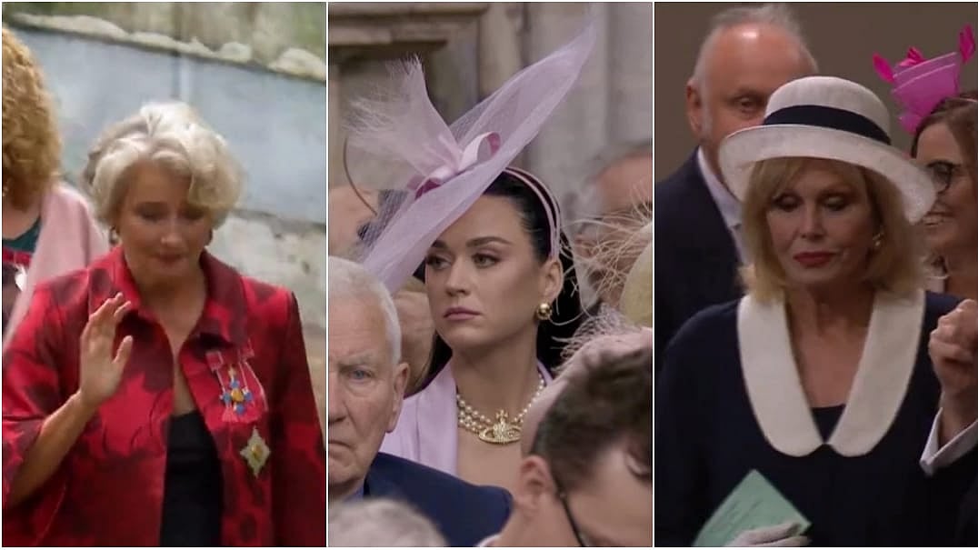 <div class="paragraphs"><p>Emma Thompson, Katy Perry, Dame Joanna Lumley arrive for the King's coronation.</p></div>
