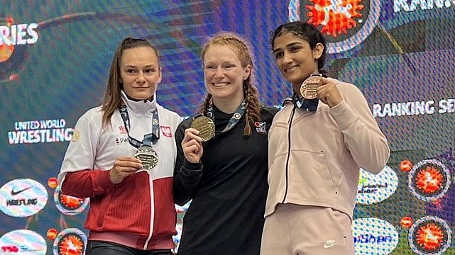 <div class="paragraphs"><p>Sangeeta Phogat won a bronze medal at the Polyák Imre & Varga János Memorial Ranking Series wrestling championship</p></div>