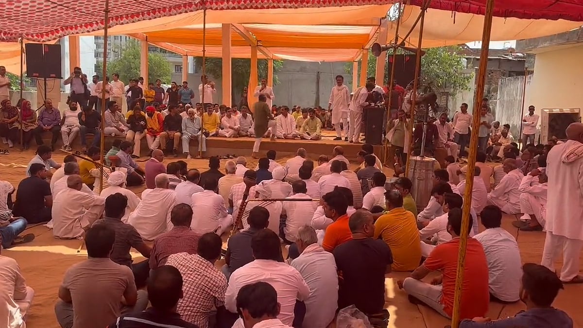 <div class="paragraphs"><p>A mahapanchayat was organised by a Hindu outfit at Tigra village in Haryana's Gurugram district on Sunday, 6 August, six days after communal clashes broke out in Nuh district and surrounding areas, claiming at least six lives.</p></div>