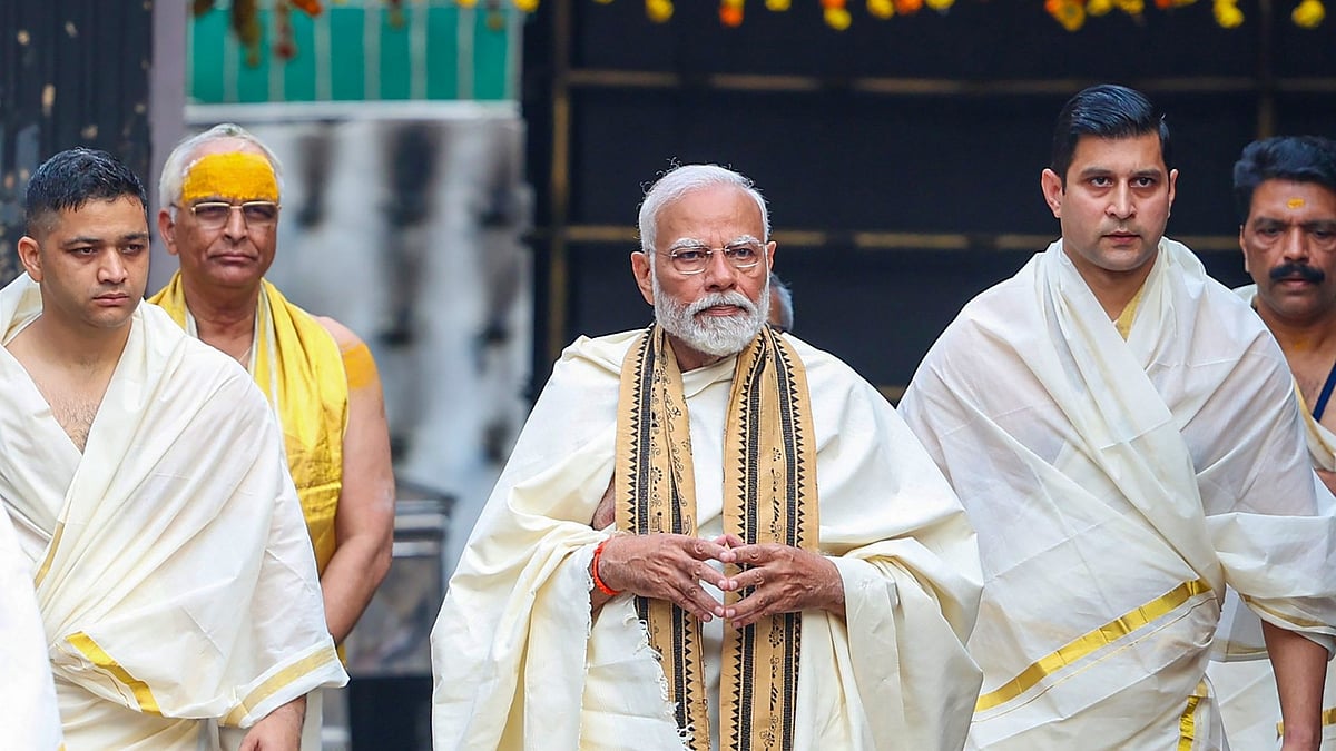 <div class="paragraphs"><p>PM Narendra Modi at Guruvayur Temple in Thrissur on Wednesday, 17 January.</p></div>