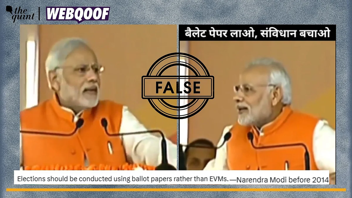 <div class="paragraphs"><p>Fact-Check | The video is old and does not show PM Modi endorsing ballot papers over EVMs.</p></div>