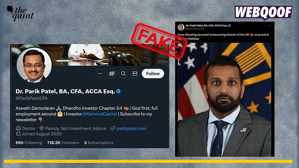 <div class="paragraphs"><p>Fact-check: A fake account under the name of 'Dr Parik Patel' is going viral online to claim that he is the father of Kash Patel.</p></div>