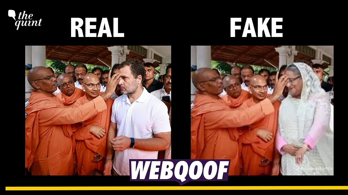 <div class="paragraphs"><p>Fact-check: An old image of Rahul Gandhi was altered to claim that Sheikh Hasina was taking part in Hindu culture.</p></div>