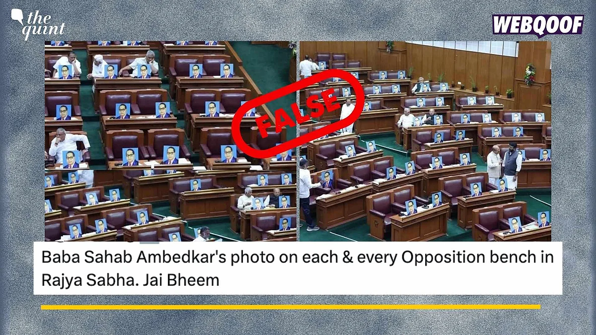 <div class="paragraphs"><p>Fact-Check: False claim viral that Dr Ambedkar's photo was placed in all seats of the opposition MPs in the parliament.&nbsp;</p></div>