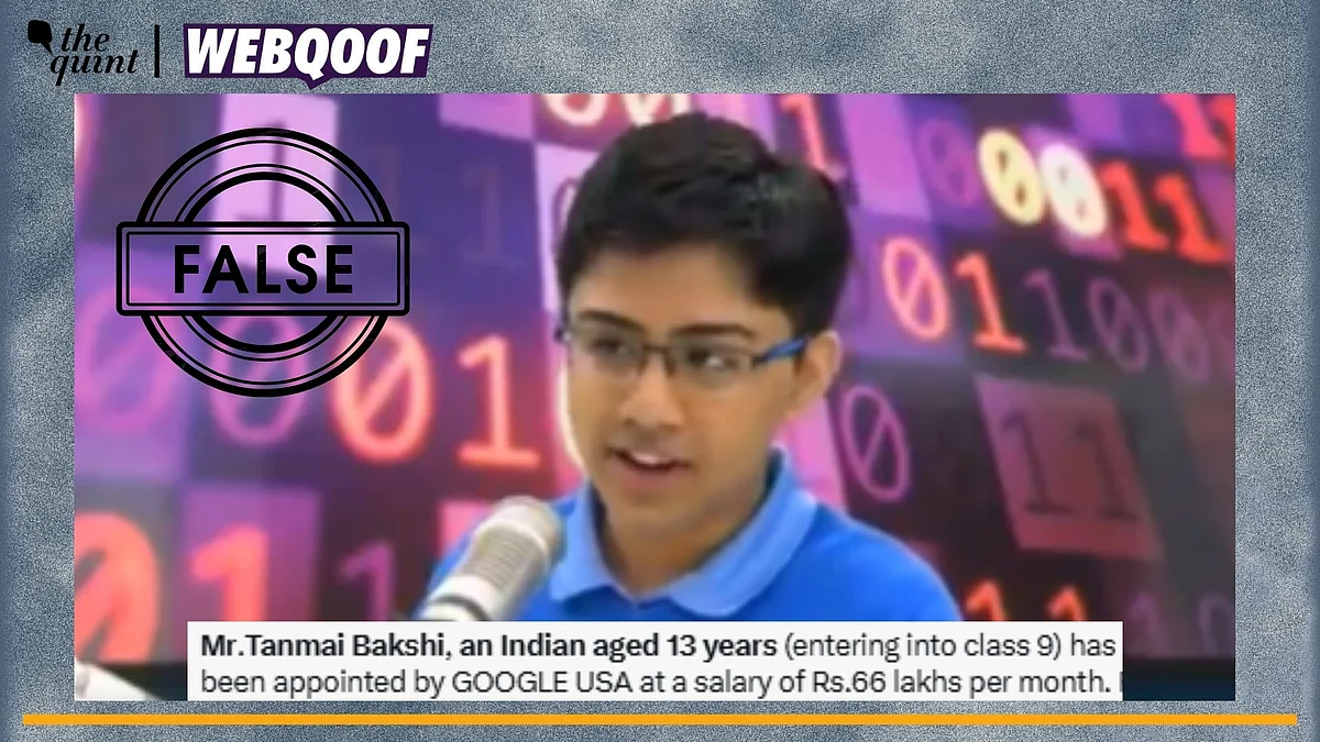 <div class="paragraphs"><p>Fact-Check | The claim of Tanmay Bakshi getting hired by Google at the age of 13 is false.</p></div>