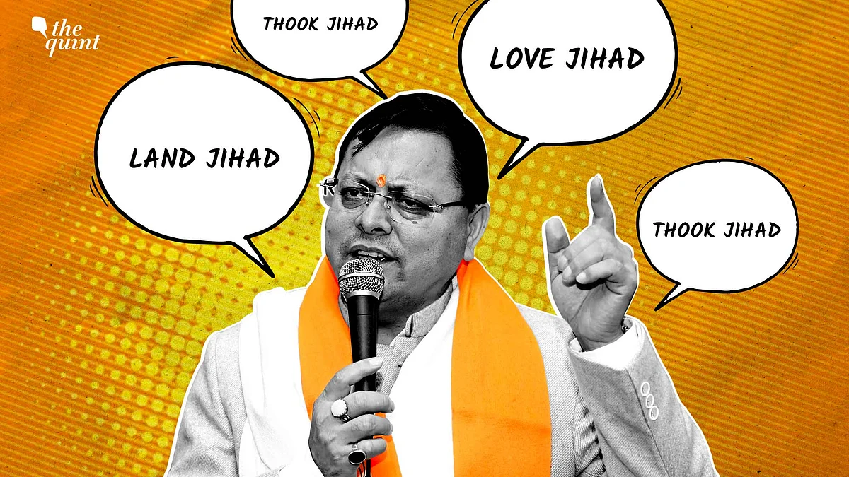 <div class="paragraphs"><p>Uttarakhand CM Pushkar Dhami has doubled down on 'Land Jihad', 'Thook Jihad' and 'Love Jihad.'</p></div>