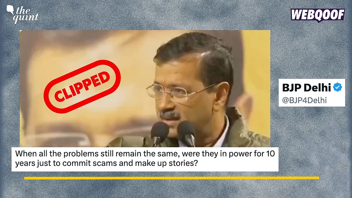 <div class="paragraphs"><p>Fact-Check: Kejriwal was talking about the poor conditions in Vishwas Nagar where the MLA belongs to the BJP.</p></div>