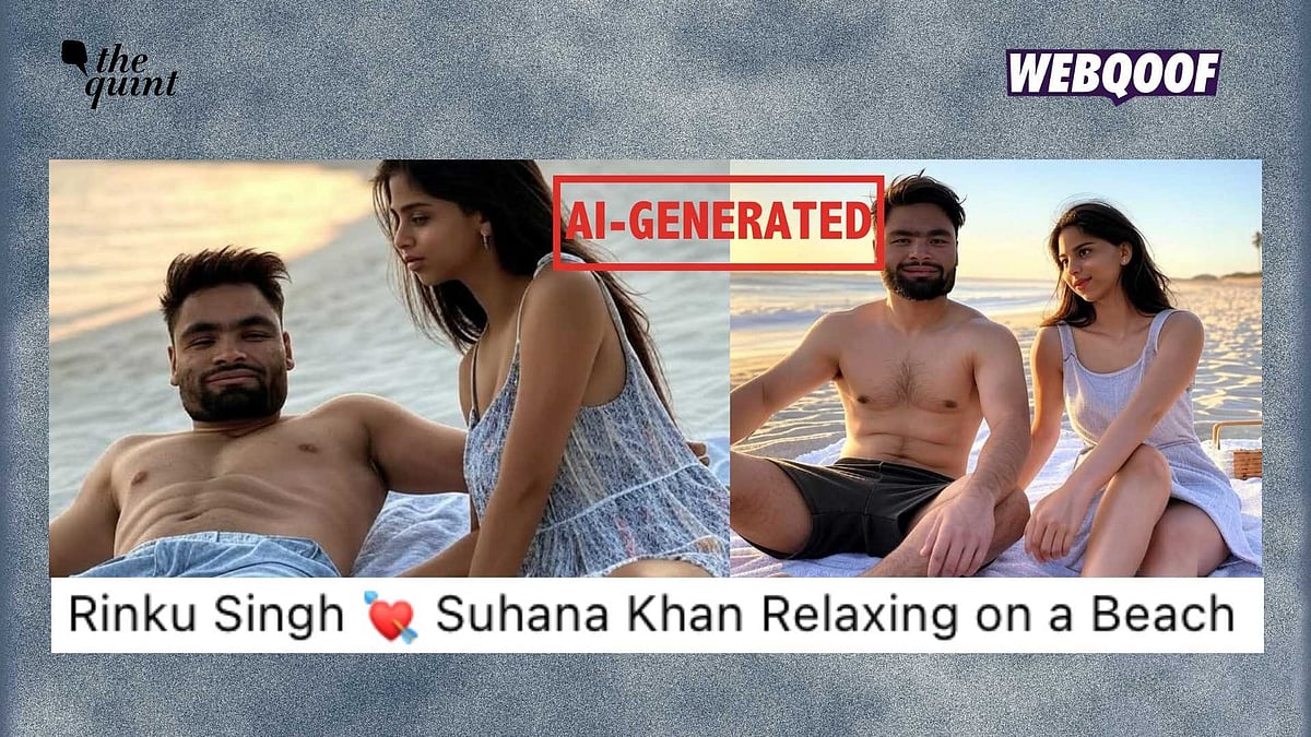 <div class="paragraphs"><p>A set of AI-generated images showing Suhana Khan and Rinku Singh have gone viral with the false claim that they show the two on a beach together.</p></div>