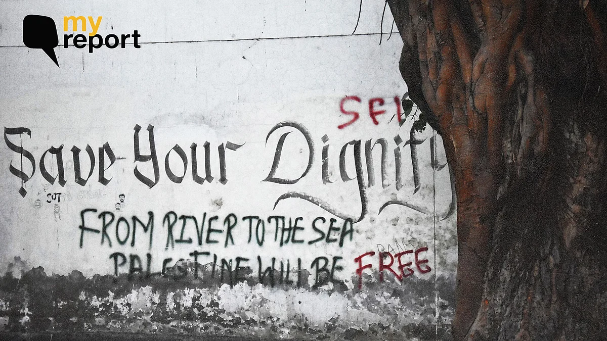 <div class="paragraphs"><p>Palestine's freedom struggle finds a voice at a wall in Jamia.</p><p></p></div>
