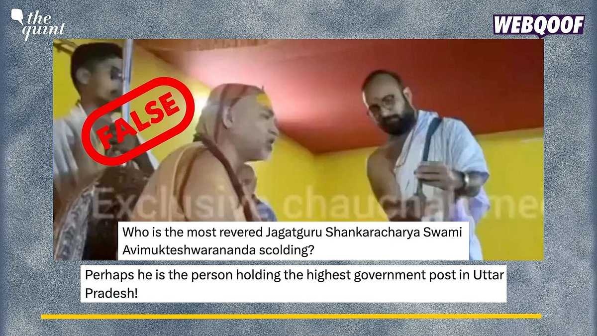 <div class="paragraphs"><p>Fact-Check: This claim is false as the video shows Shankaracharya giving an interview.</p></div>