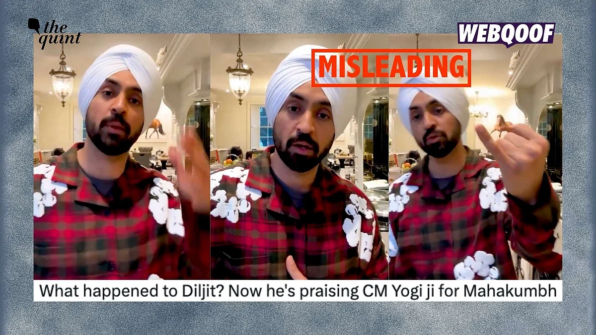 <div class="paragraphs"><p>A video of singer Diljit Dosanjh has gone viral with the false claim that he praised UP CM Yogi Adityanath for the arrangements made at the Maha Kumbh Mela.</p></div>
