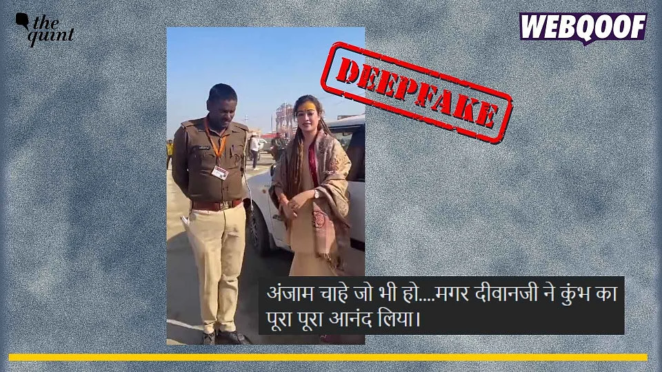 <div class="paragraphs"><p>A deepfake video of Harsha Richhariya kissing a policeman at the Maha Kumbh Mela is going viral as real.</p></div>